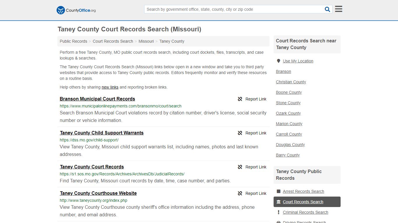 Court Records Search - Taney County, MO (Adoptions ...